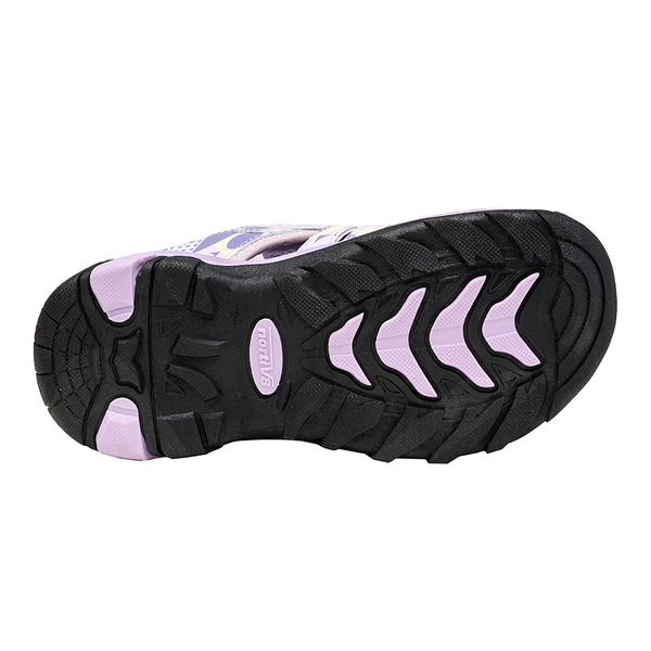 Kids Closed Toe Lightweight Athletic Sandals - PURPLE WHITE GREEN - 5
